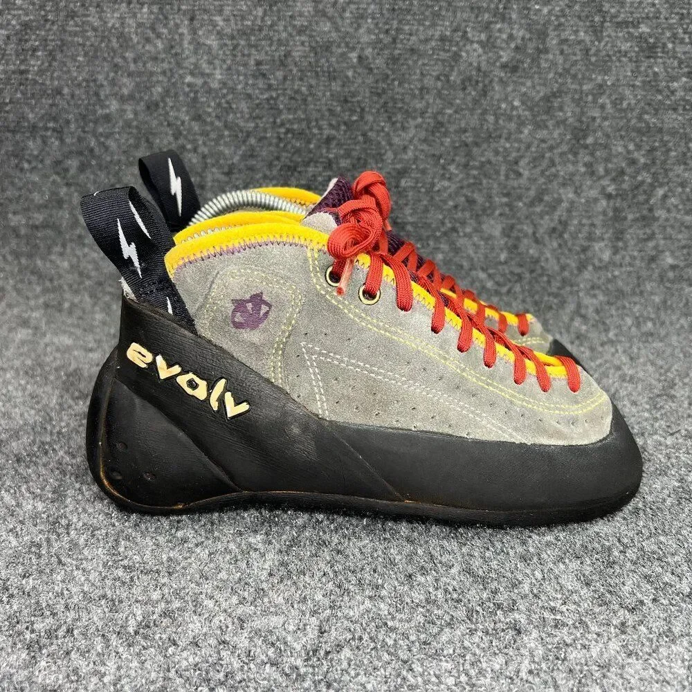 Evolv Astroman Climbing Shoes Men's Size 8 Grey‎ Mid Trax Rubber Rock Adventure